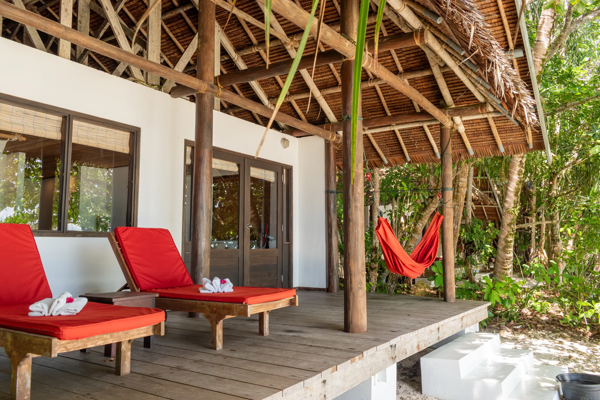 front view sentani 3 bungalow 3, sorido bay resort