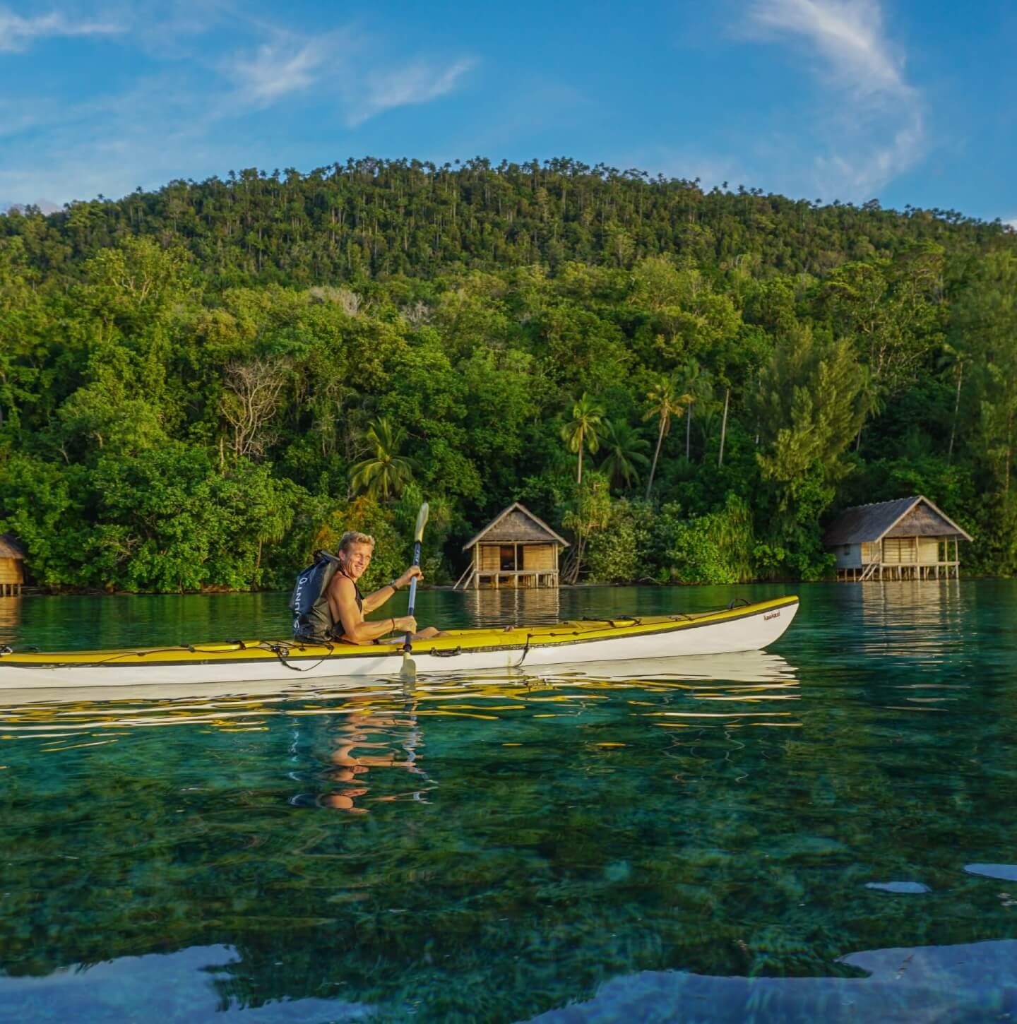Kayaking at the Kri Eco Resort in Raja Ampat