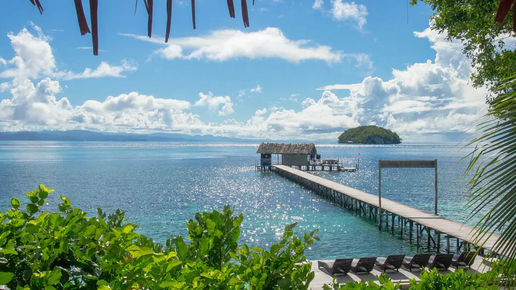 beach view from one of papua diving resort