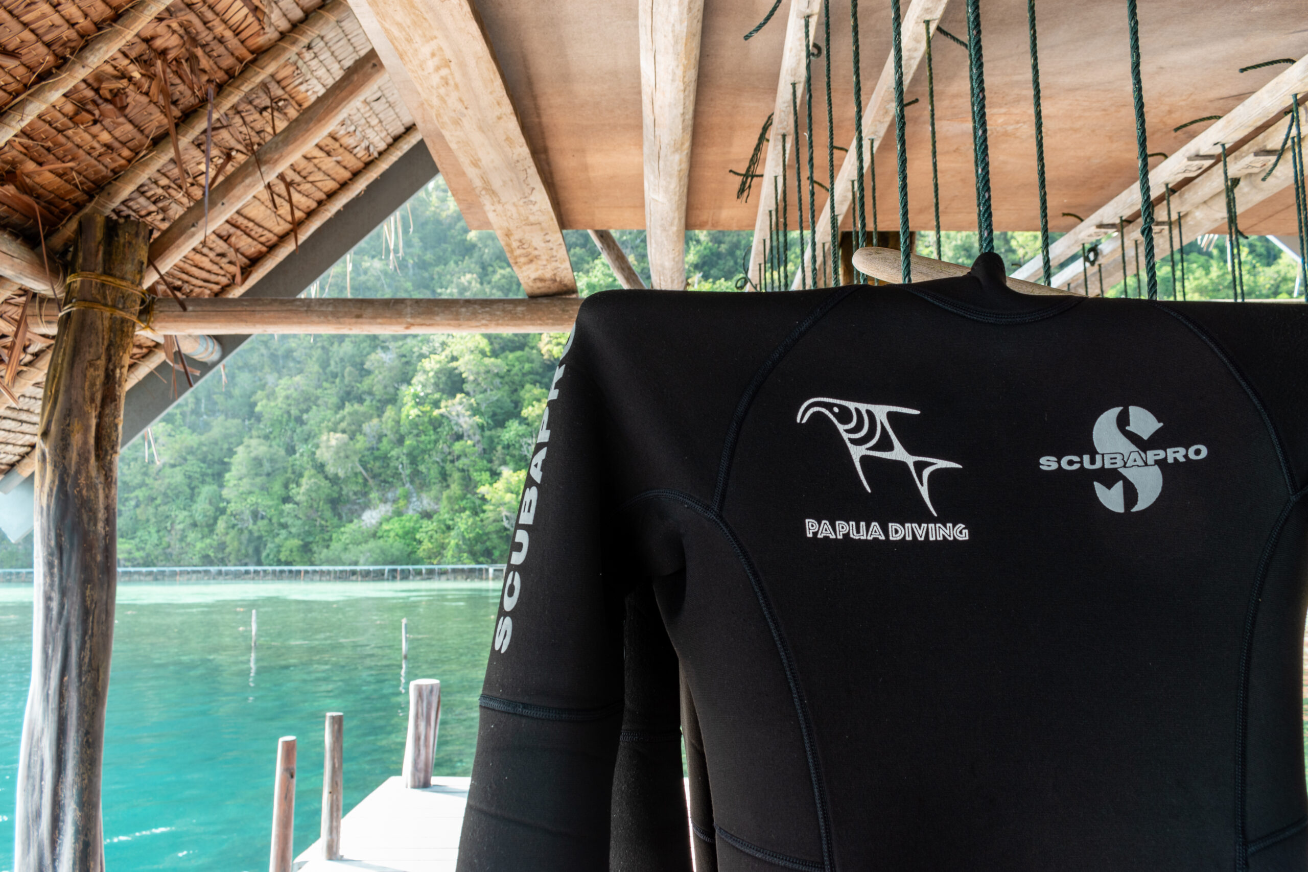 dive suit at papua diving resorts, raja ampat